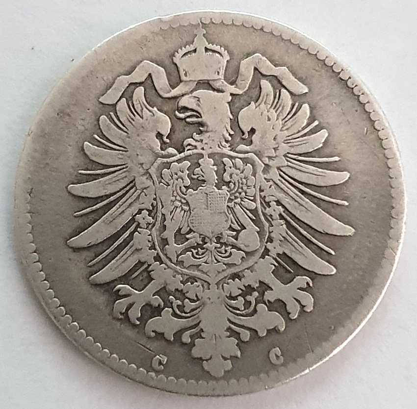  1 Mark 1876 C Kaiserreich s #12   