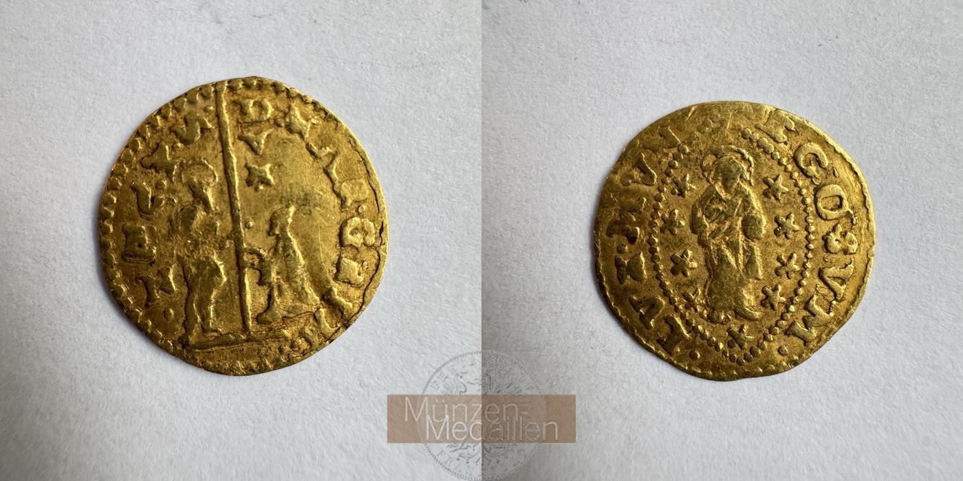  Italien Venedig 1/4 Zecchine o.J. 0.980/0.990er Gold MM-Frankfurt Feingold: ca. 0,846g   