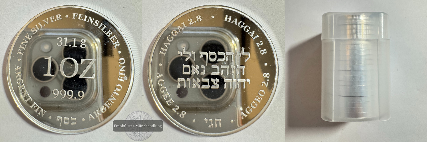  Schweiz Silbermedaille 1 Oz Haggai 2.8 LOT (20 Münzen) FM-Frankfurt Feinsilber: 622g   