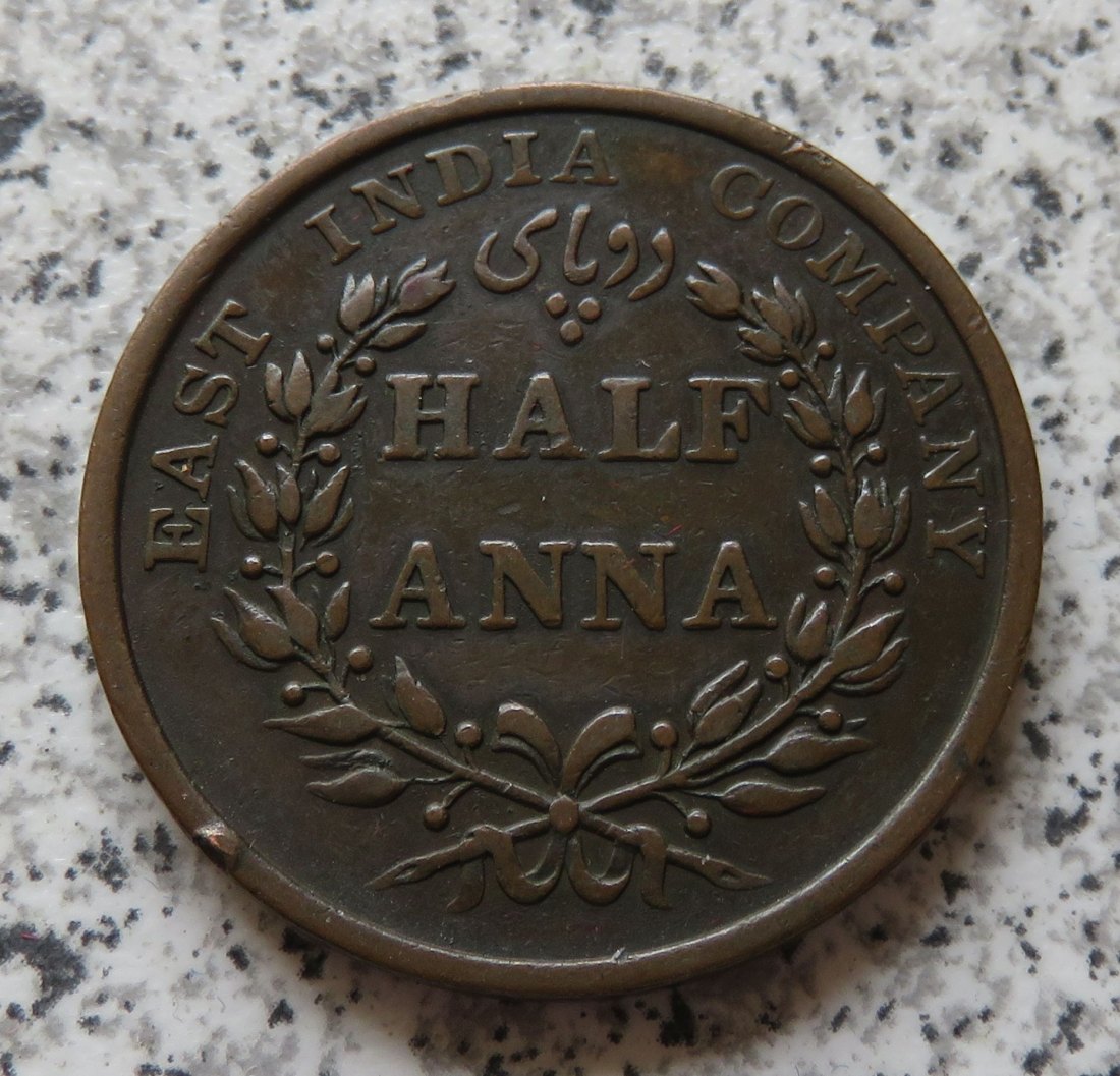  British Indien half Anna 1835 / Britisch Indien 1/2 Anna 1835   