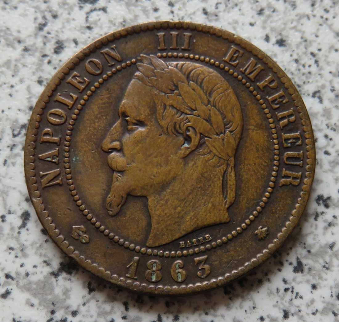  Frankreich 10 Centimes 1863 A   