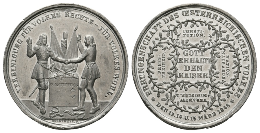  Zinnmedaille, Österreichische Revolution; 17,55 g; Ø 37 mm   