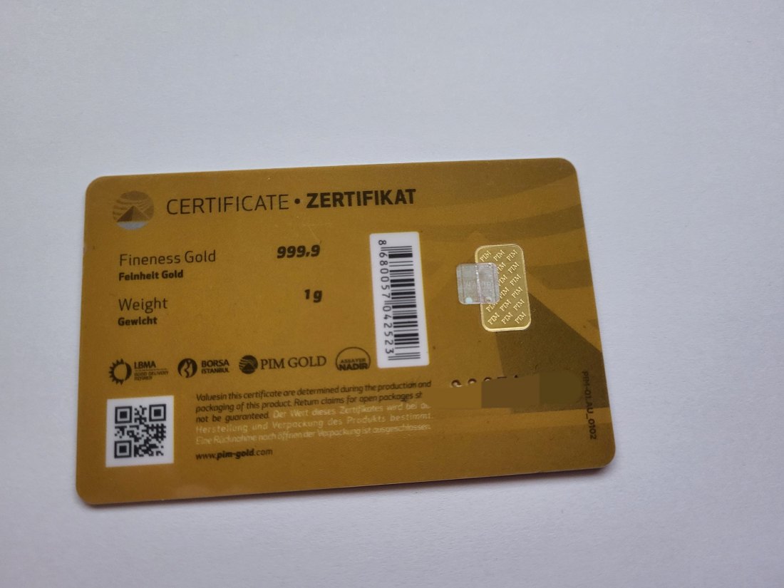  Goldbarren 1g PIM 999,9 Au Spittalgold9800 (4752   