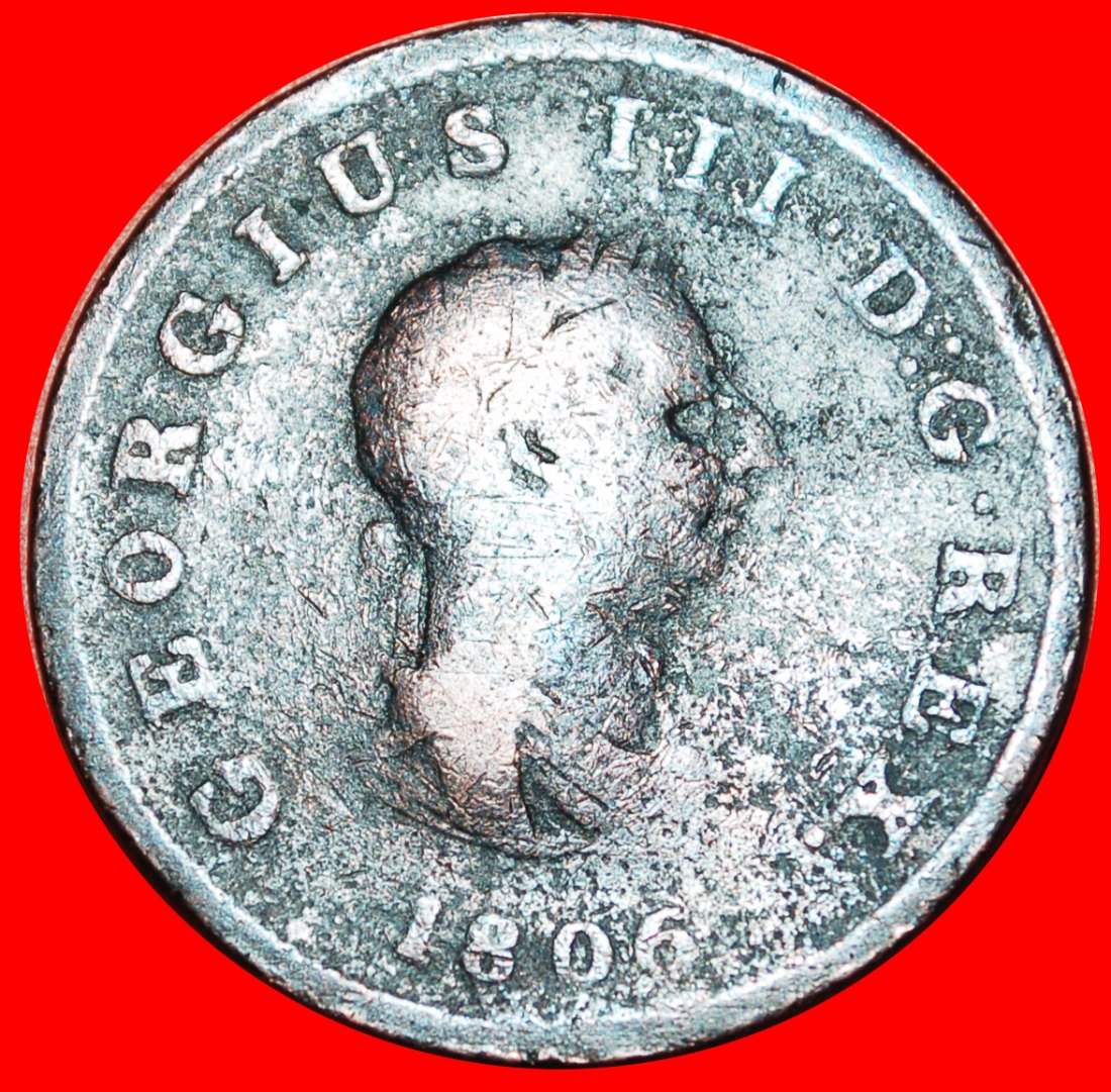  Ⰶ MISTRESS OF SEAS 1806-1807:GREAT BRITAIN★1/2 PENNY 1806★GEORGE III 1760-1820★LOW START★NO RESERVE!   