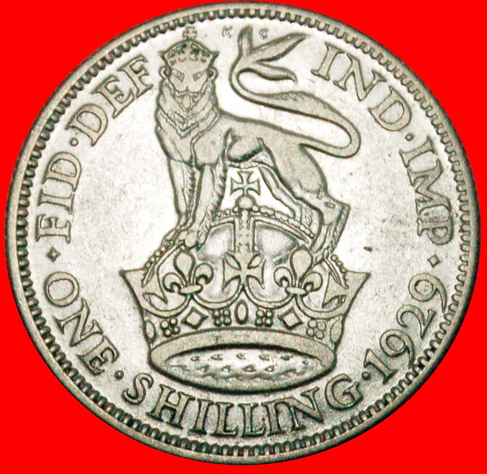  Ⰿ NEUER TYP (1927-1936): GROSSBRITANNIEN★1 SHILLING 1929 SILBER!GEORG V. (1911-1936)★OHNE VORBEHALT!   