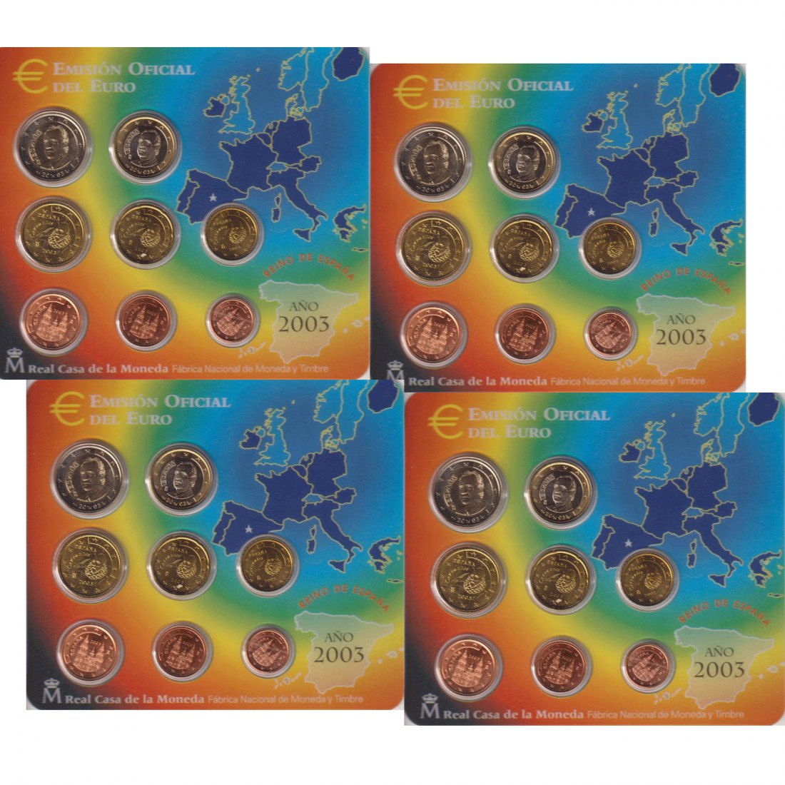  Offizieller 4x Euro-KMS Spanien *Emision Oficial* 2003 1. Ausgabe   