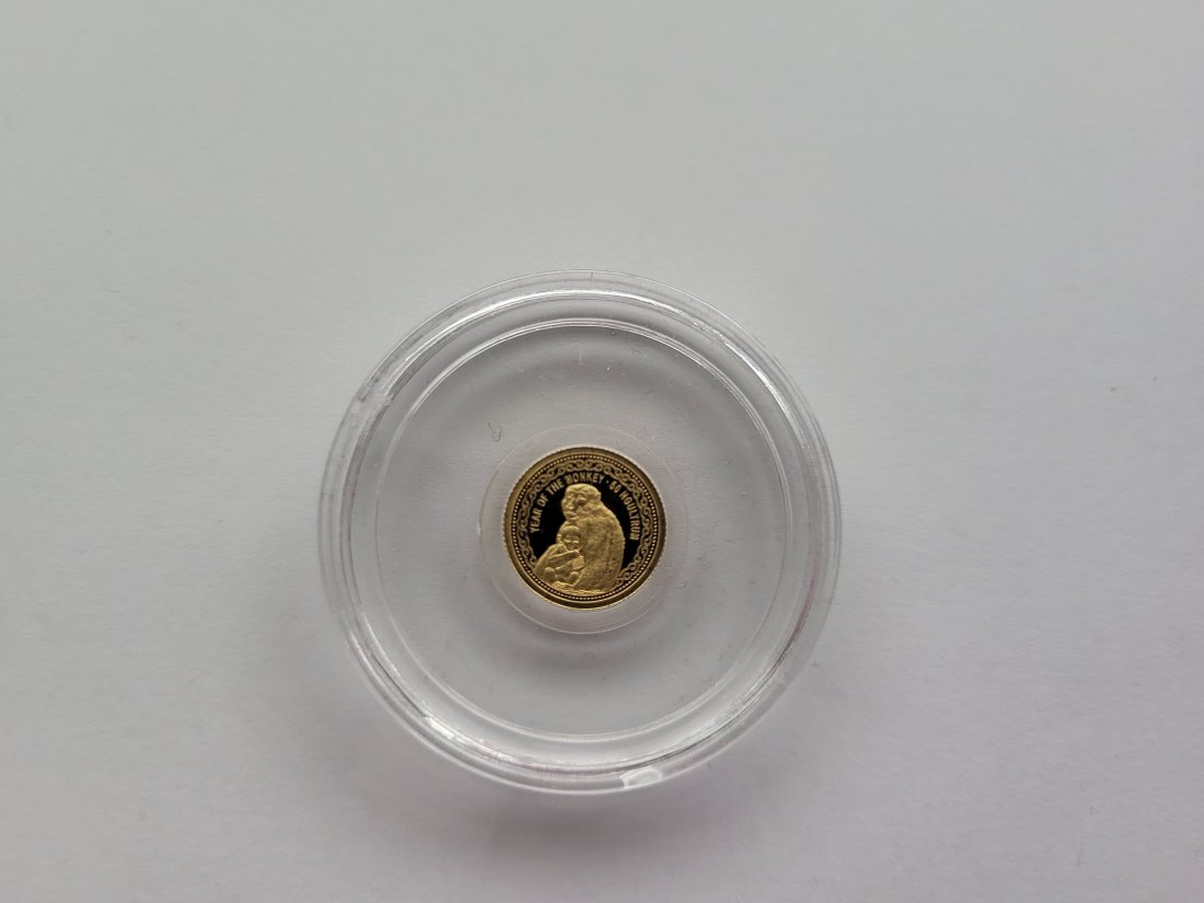  50 Ngultrum 2016 Year of the monkey Goldmünze 0,5g 999 Kingdom of Bhutan Spittalgold9800 (5525   