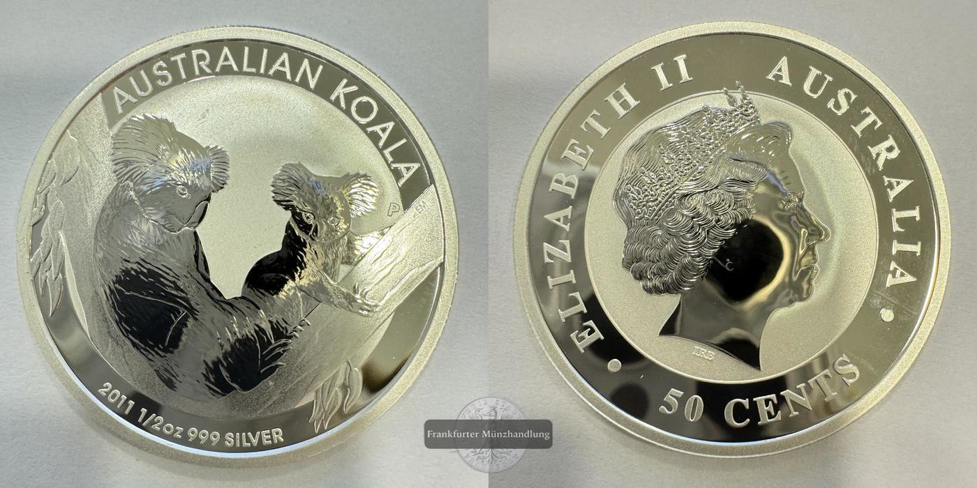  Australien 50 Cents Koala 2011 FM-Frankfurt N#41460 Feinsilber: 15,55g   