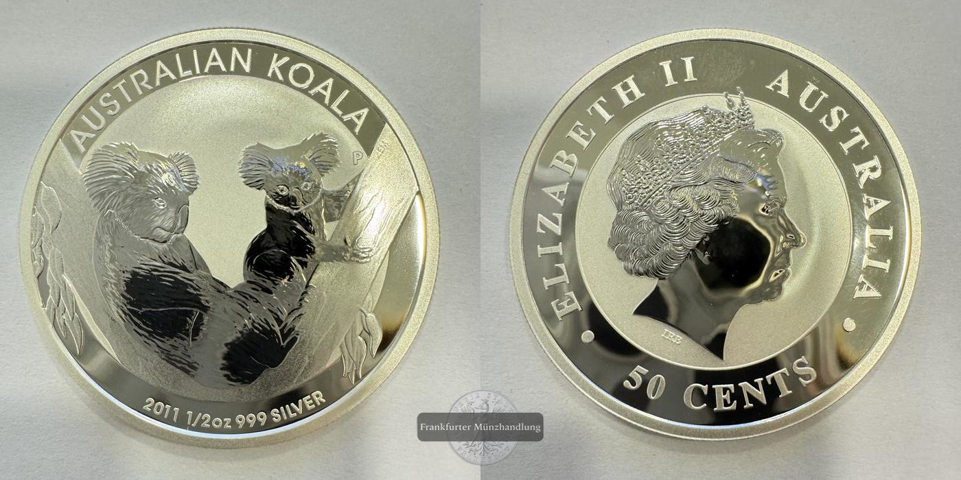  Australien 50 Cents Koala 2011 FM-Frankfurt N#41460 Feinsilber: 15,55g   