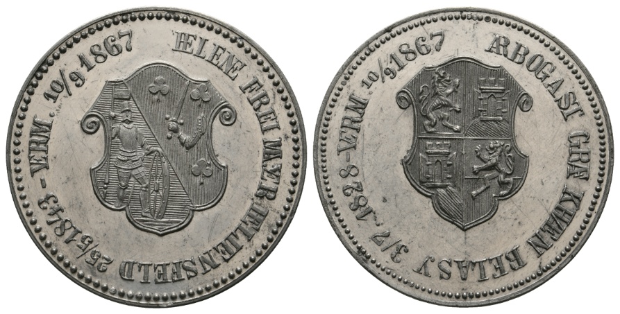  Österreich - Zinnmedaille 1867; 27,89 g; Ø 47,5 mm   