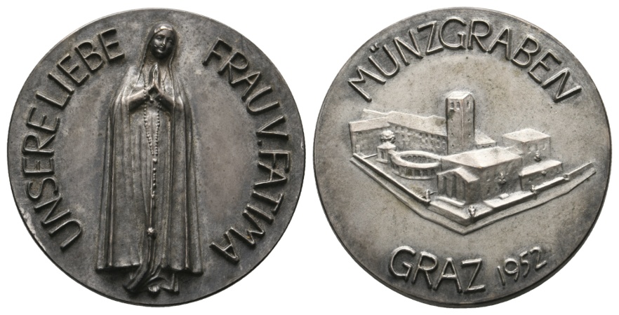 Österreich, Graz - versilberte Bronzemedaille 1952; 37,59 g; Ø 40,1 mm   