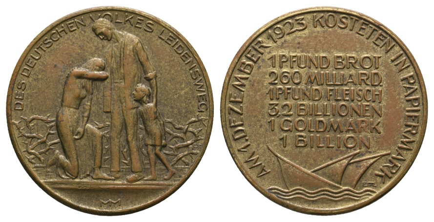  Inflationsmedaille 1923; Bronze, 9,48 g; Ø 31,8 mm   