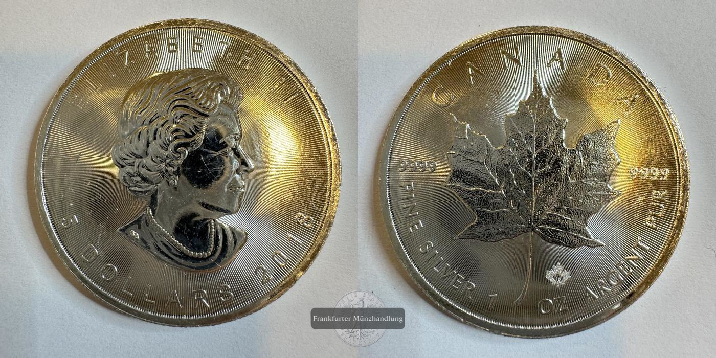 Kanada 5 Dollars 2018 Maple Leaf KM#1601 FM-Frankfurt Feinsilber: 31,1g   