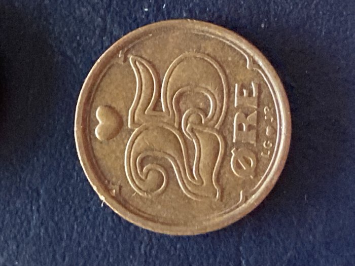 Münze Münzen Umlaufmünze Dänemark 25 Öre 1995