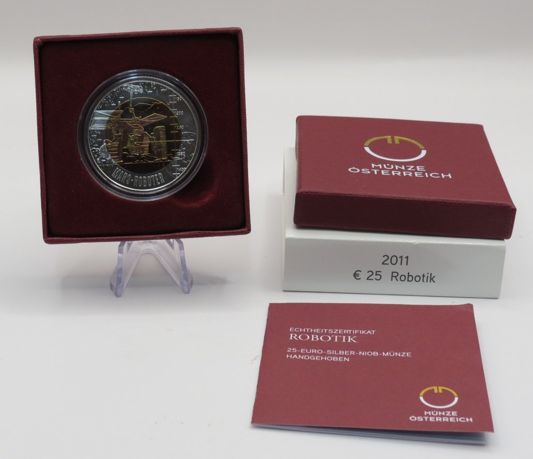  Austrija 25 evra 2011 bimetal srebro-niobium Robotika   