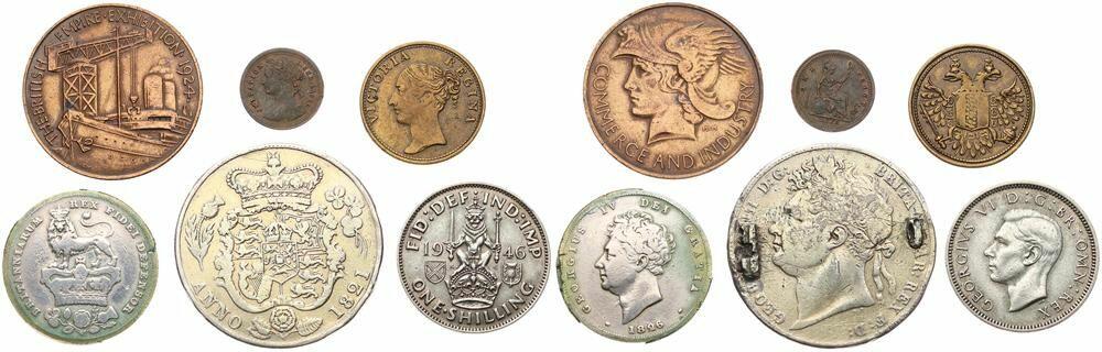  Great Britain, Kingdom, Good lot with 6 different older circulation type coins in nice grades includ   