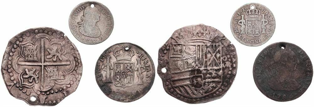  Spain, Kingdom, Mixed Reigns, Nice lot with 3 ancient Spanish silver coins in various grades includi   