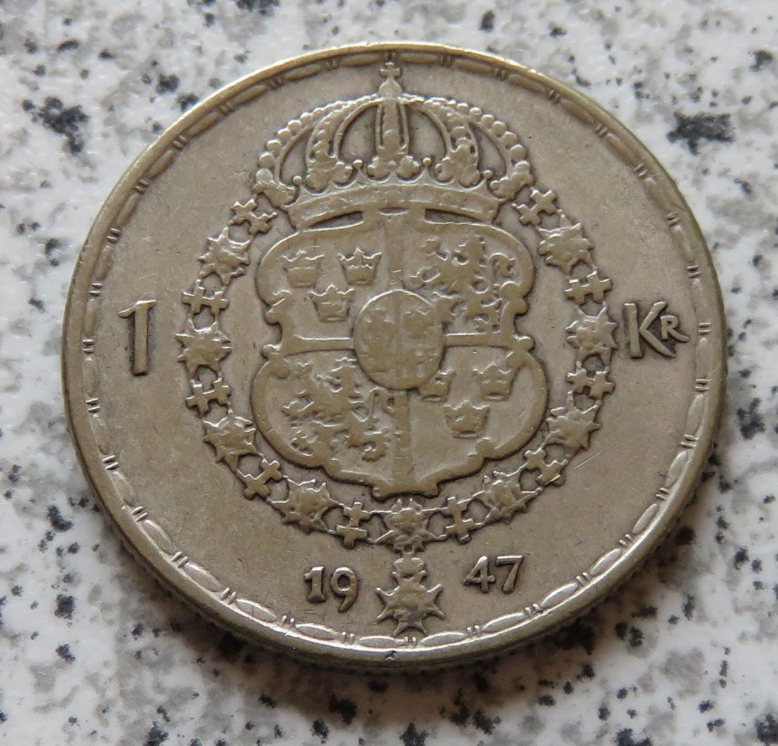  Schweden 1 Krona 1947   