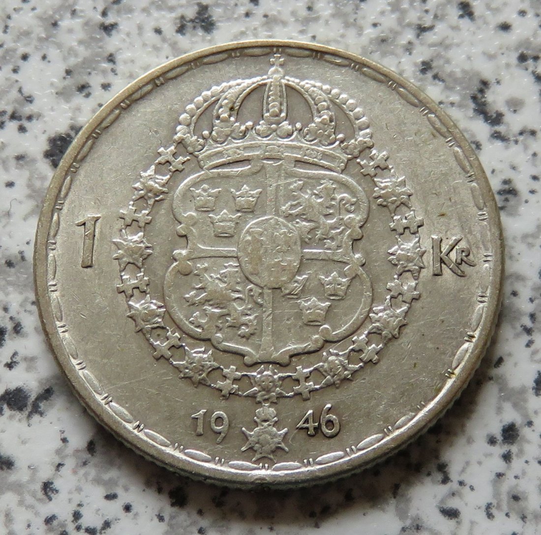  Schweden 1 Krona 1946   