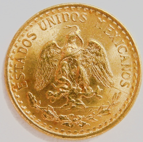 Mexico 2 Pesos 1945, Au 900, 1,5 g fein   