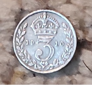  Großbritannien 3 Pence 1910 SILBER   