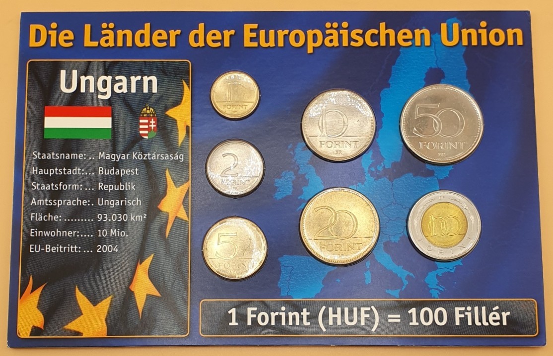  Ungarn KMS Kursmünzensatz 1 - 100 Forint schöner Blister mit 7 Münzen   