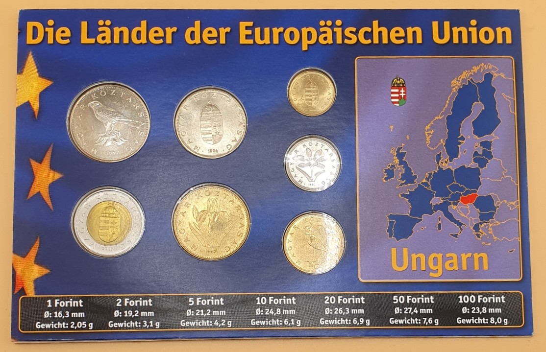  Ungarn KMS Kursmünzensatz 1 - 100 Forint schöner Blister mit 7 Münzen   