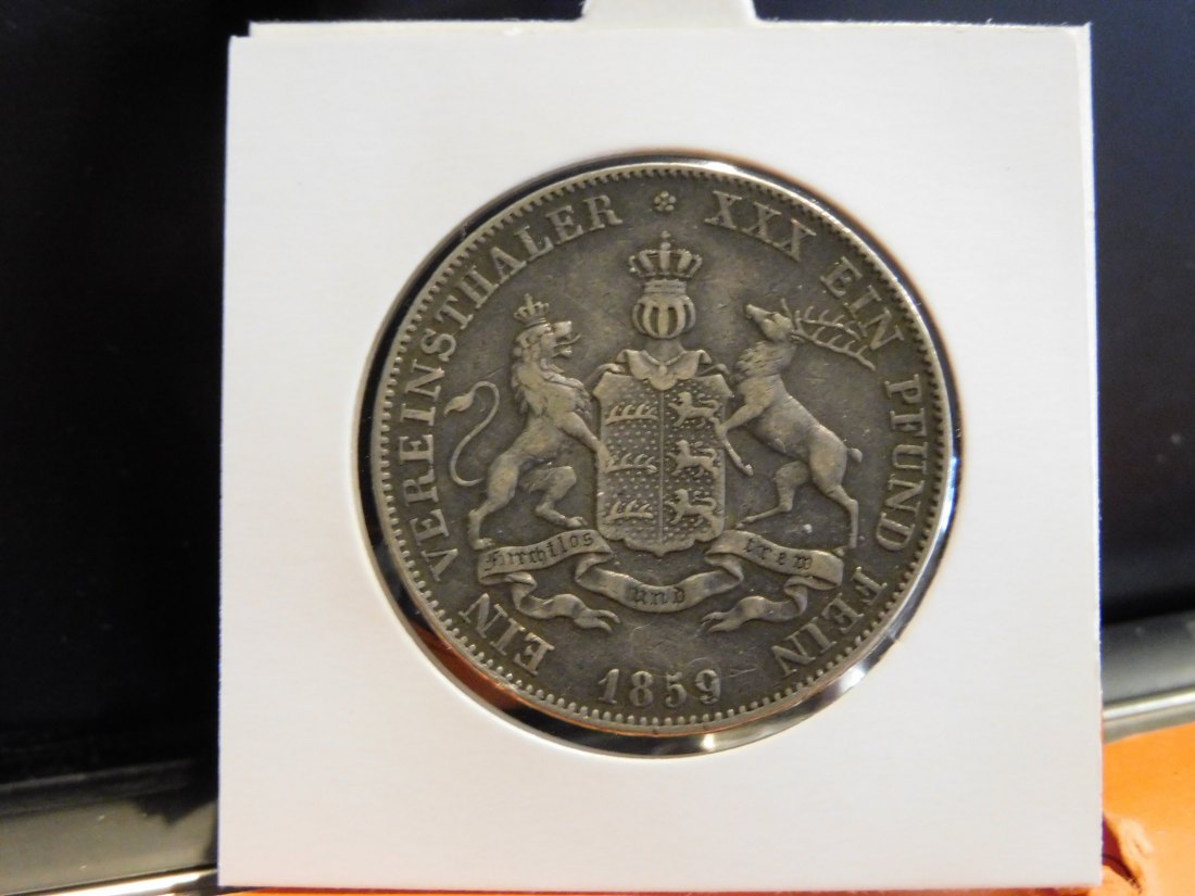  GERMANY 1 THALER 1859 WURTTEMBERG.GRADE-PLEASE SEE PHOTOS.   