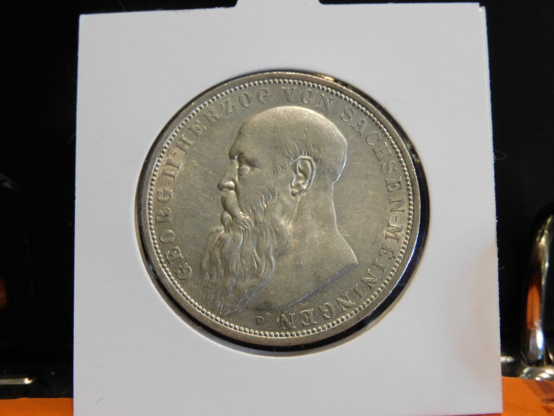 GERMANY 3 MARK 1908 S.MEININGEN.GRADE-PLEASE SEE PHOTOS.