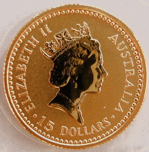  Australien 15 Dollar 1992, Au .9999, 3,11 g fein   