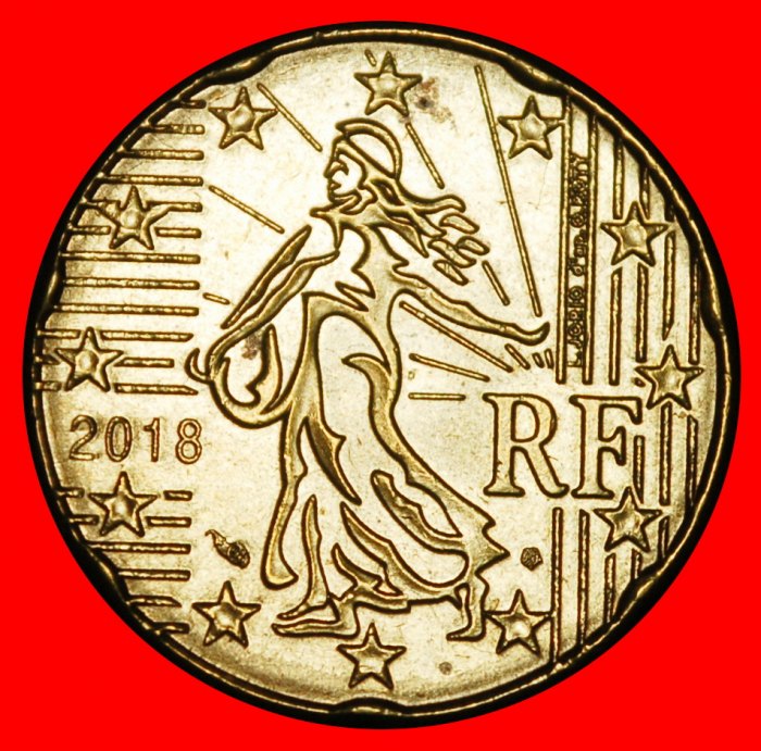  Ⰿ NORDIC GOLD (2007-2026): FRANCE ★ 20 EURO CENTS 2018 ERROR! DIE A! LOW START ★ NO RESERVE!   