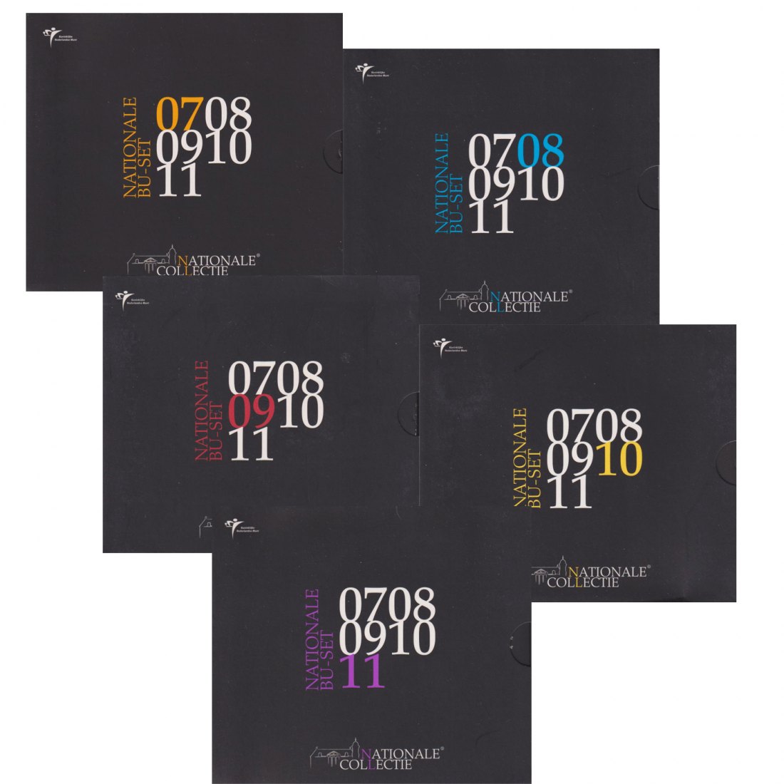  Offiz. 5x Euro-KMS Niederlande *Nationale Collectie* 2007 - 2011   