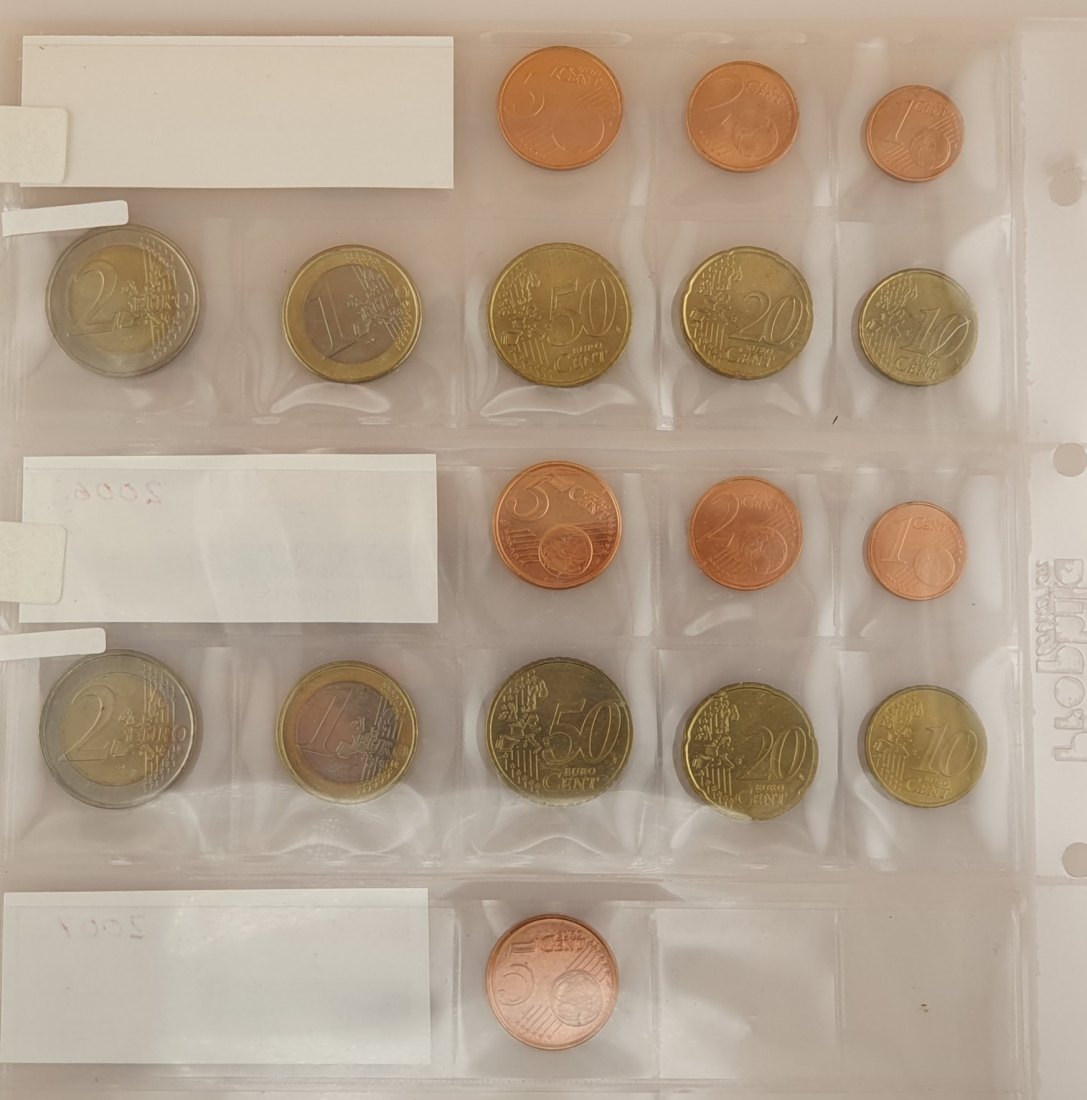  Niederlande 3 x KMS Kursmünzen 2005 & 2006 Nominalwert 7,76 Euro   