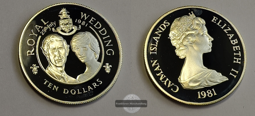  Kaimaninseln 10 Dollars 1981 FM-Frankfurt Feinsilber: 26.159g   