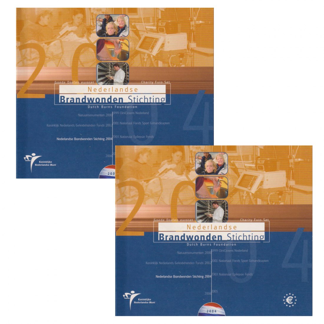  Offiz. 2x Euro-KMS Niederlande *Gute Taten - Brandwundenhilfe* 2004   