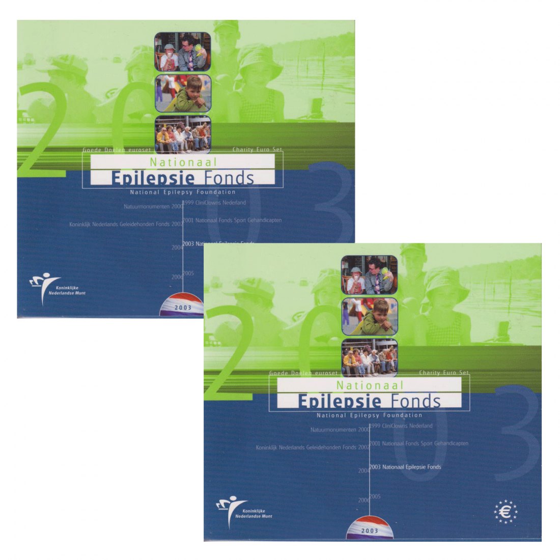  Offiz. 2x Euro-KMS Niederlande *Gute Taten - Epilepsiefonds* 2003   