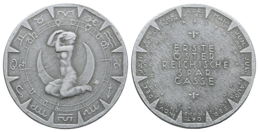  Österreich Spar-Casse, Kalendermedaille o.J.; Legierung, 17,87 g; Ø 40,3 mm   