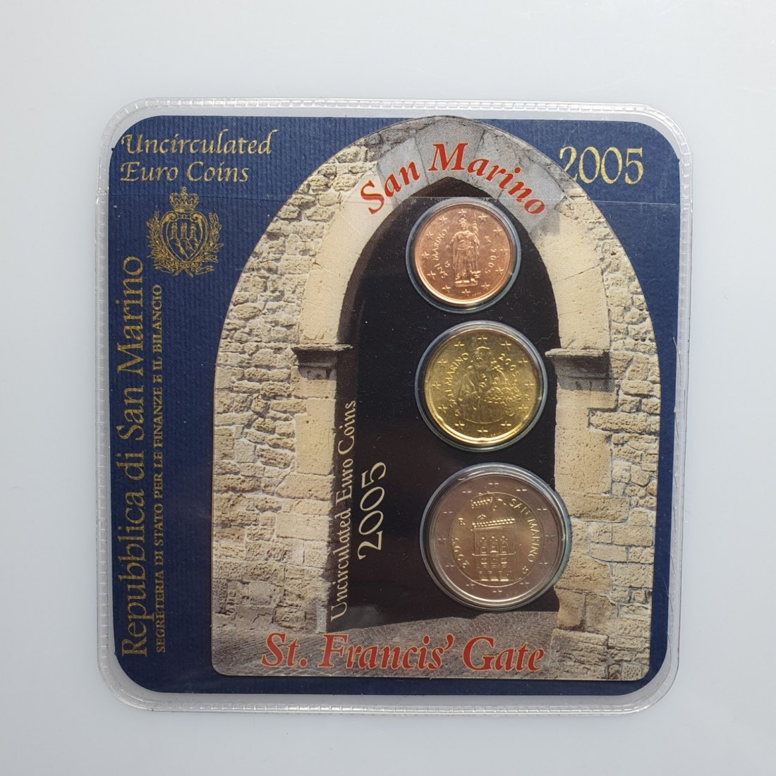 San Marino Mini Satz Uncirculated Euro Coins 2005 - 2 Cent - 20 Cent und 2 Euro