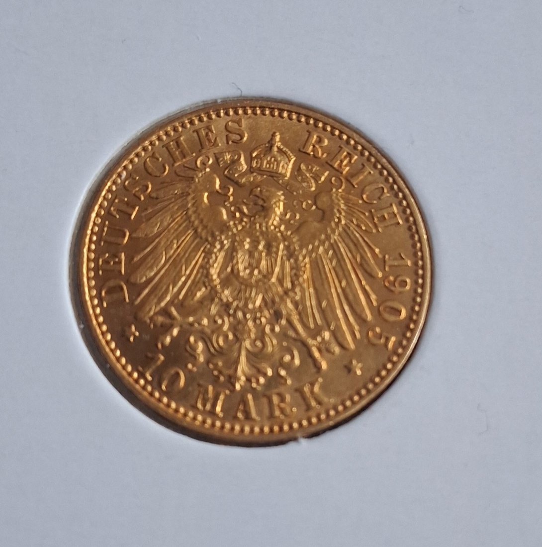  Sachsen 10 Mark 1905 Friedrich August,Jäger 267   