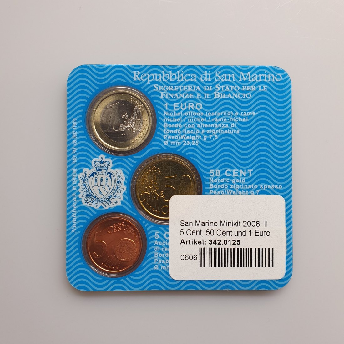  San Marino Minikit 2006 - 5 Cent - 50 Cent und 1 Euro   