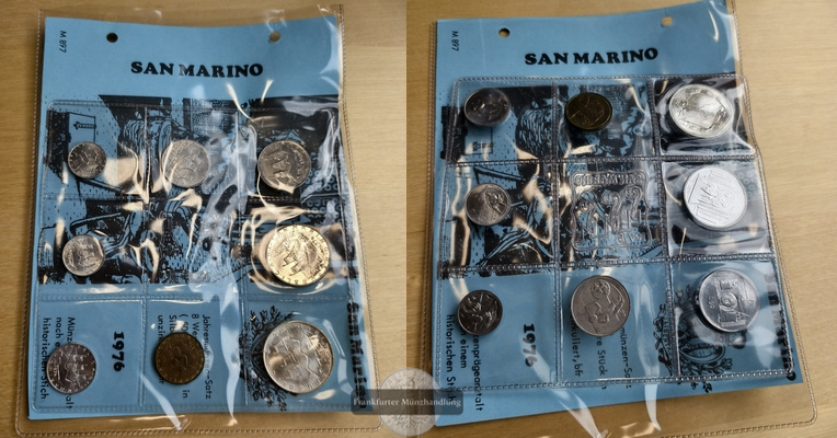  San Marino KMS 1976 (8 Münzen) FM-Frankfurt   