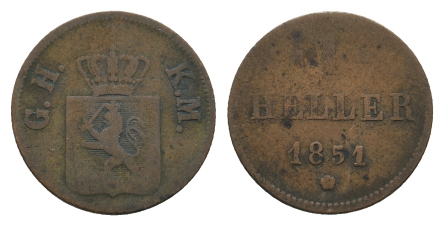  Altdeutschland; Kleinmünze 1851   