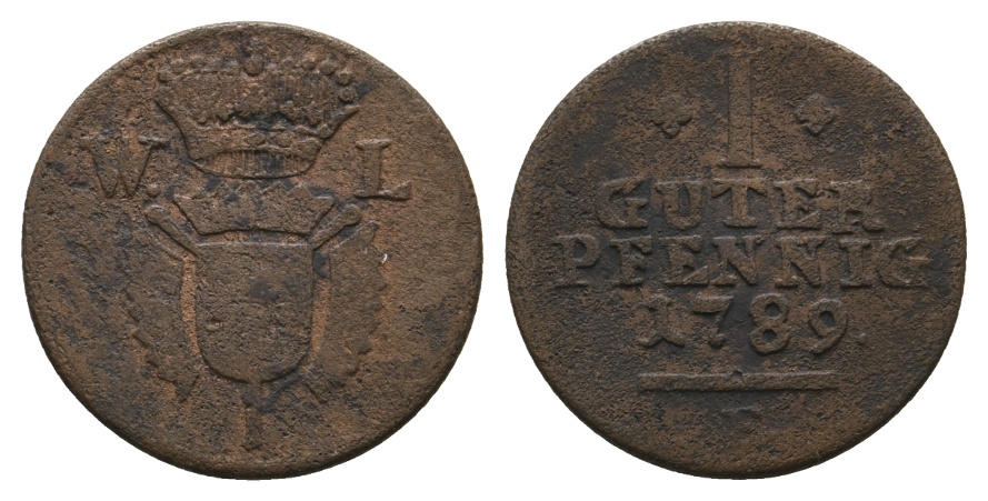  Altdeutschland; Kleinmünze 1789   