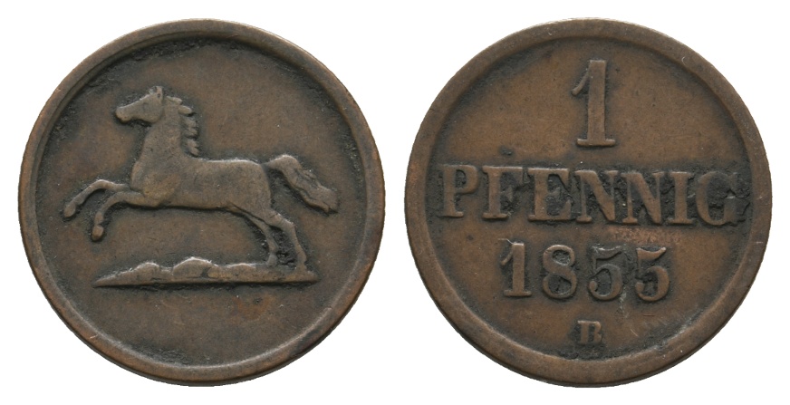  Altdeutschland; Kleinmünze 1855   