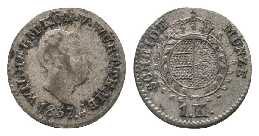  Altdeutschland; Kleinmünze 1837   