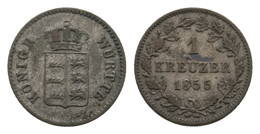  Altdeutschland; Kleinmünze 1855   