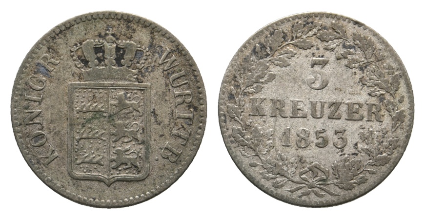  Altdeutschland; Kleinmünze 1853   