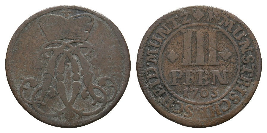  Altdeutschland; Kleinmünze 1703   