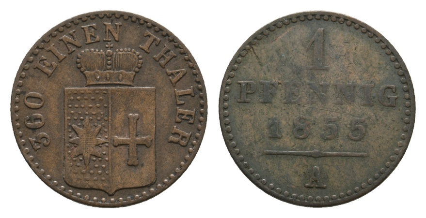  Altdeutschland; Kleinmünze 1855   