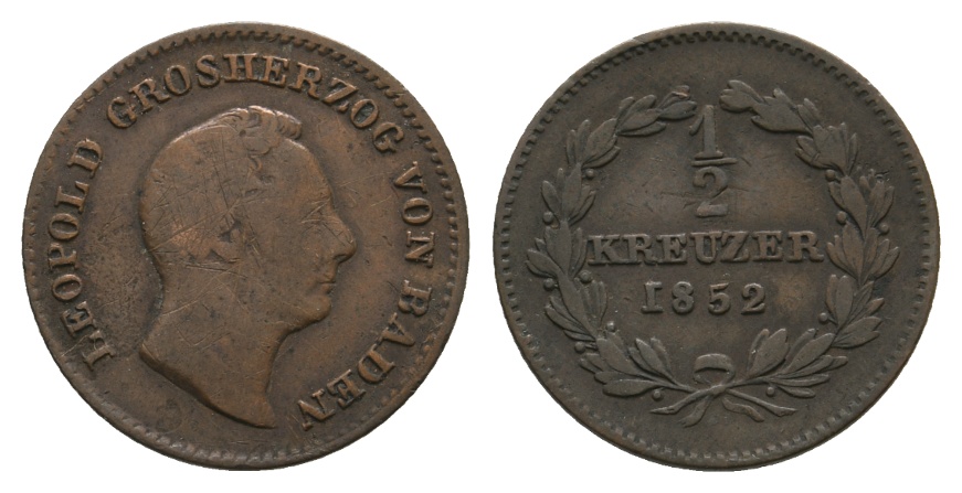  Altdeutschland; Kleinmünze 1852   